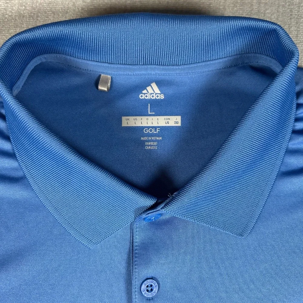 Adidas Golf Mens Blue Short Sleeve Performance Polo Shirt CD3323 Large